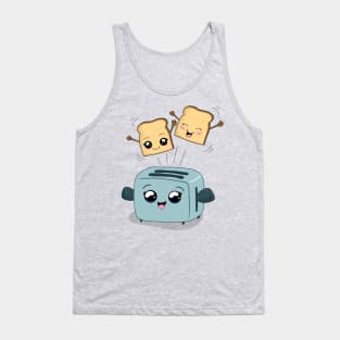 Cute Kawaii Toast and Toaster Tank Top